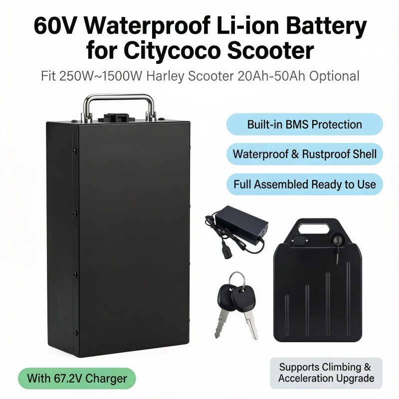 60V 50Ah Electric Scooter Battery - Schnellwechsel 60V Lithium-Batterie, Konstante Leistungsabgabe, 20Ah-50Ah,