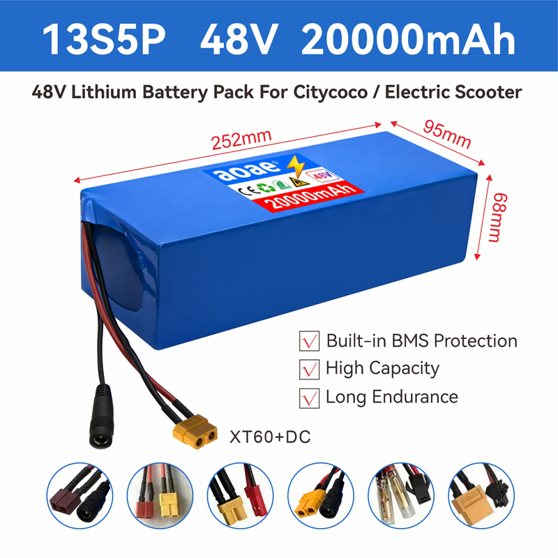 60V 50Ah Electric Scooter Battery - 48V Elektroroller-Akku 13S5P 20Ah 18650 Grade-A